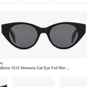 Rag&Bone 1012 Womens Cat Eye Full Rim Designer Sunglasses Gloss Black/Grey 49 mm